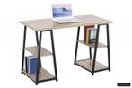 Bureautafel Malino Structuur zwart metaal hout  decor sonoma, Huis en Inrichting, Bureaus, Ophalen of Verzenden, Nieuw