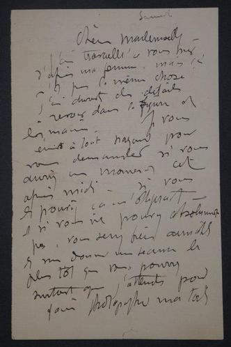 Jules Grün, Peintre - Lettre autographe signée, demande à