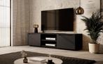 TV-Meubel mat Zwart 160cm industrieel, Huis en Inrichting, Kasten |Televisiemeubels, Overige materialen, Verzenden, 150 tot 200 cm