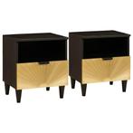 vidaXL Nachtkastje met lade 2 pcs Zwart en Goud 40 x 33 x 46, Verzenden, Nieuw