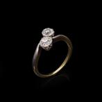 Bague - 18 carats Or jaune, Bague Toi et Moi en or 18 carats, Nieuw