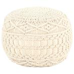 vidaXL Poef macramé handgemaakt 45x30 cm katoen, Huis en Inrichting, Zetels | Voetbanken en poefs, Verzenden, Nieuw