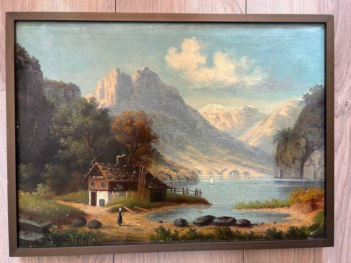 P. F. Peters jr. (1818-1903), Attributed to - Landschap met, Antiek en Kunst, Kunst | Schilderijen | Klassiek