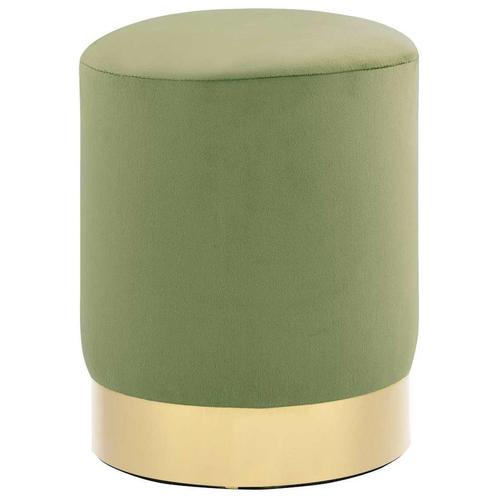 vidaXL Kruk fluweel mosterdgroen en goudkleurig, Huis en Inrichting, Stoelen, Nieuw, Verzenden