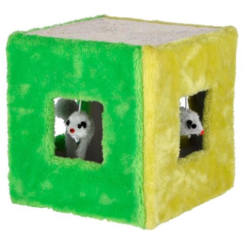Sisalspeelgoed würfel 20 x 20 x 20 cm, groen/geel - kerbl, Dieren en Toebehoren, Katten-accessoires, Nieuw
