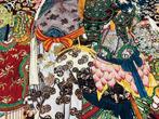 Zeldzame en verfijnde katoenen stof met Kimono-thema, Antiek en Kunst, Antiek | Tapijten, Tafelkleden en Textiel