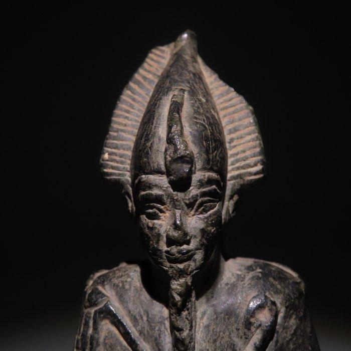 Oud-Egyptisch Schist Osiris god. Late Periode, 664 - 332, Verzamelen, Mineralen en Fossielen