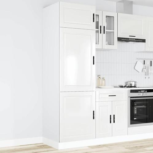 vidaXL Keukenkast Porto bewerkt hout hoogglans wit, Huis en Inrichting, Kasten | Overige, Nieuw, Verzenden