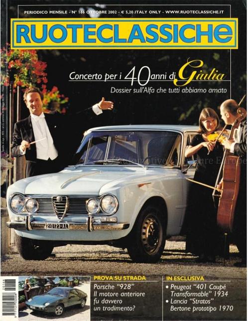 2002 RUOTECLASSICHE MAGAZINE 166 ITALIAANS, Livres, Autos | Brochures & Magazines, Enlèvement ou Envoi