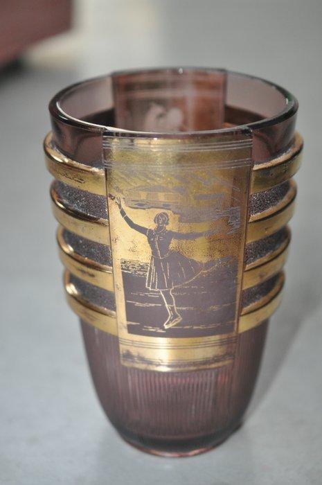 Val Saint Lambert - Charles Graffart - Vase - persglas -, Antiek en Kunst, Kunst | Designobjecten
