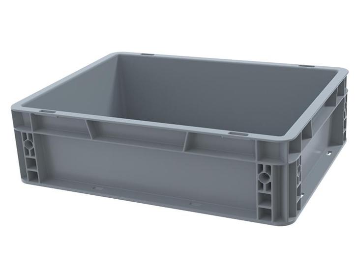 Stapelbak 400x300x120mm Gesloten Grijs Nieuw, Doe-het-zelf en Bouw, Kratten en Dozen, Ophalen of Verzenden