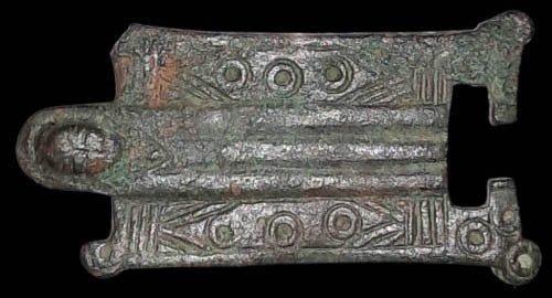 Byzantijns -brons-plaquette met menselijke vorm versierd met, Antiquités & Art, Antiquités | Autres Antiquités