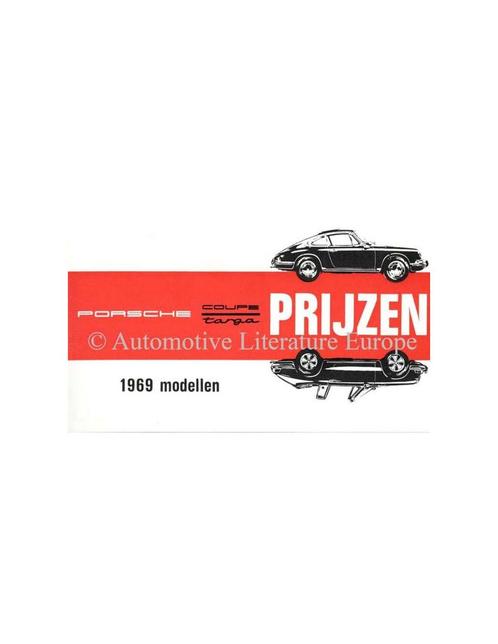 1969 PORSCHE 911 / 912 PRIJSLIJST NEDERLANDS, Boeken, Auto's | Folders en Tijdschriften, Ophalen of Verzenden