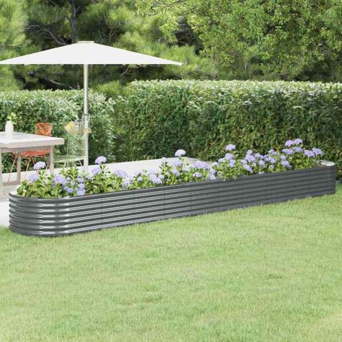 vidaXL Plantenbak 440x80x36 cm gepoedercoat staal, Tuin en Terras, Bloempotten, Nieuw, Verzenden