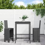 vidaXL 3-delige Tuinbarset massief grenenhout grijs, Verzenden, Nieuw