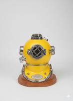 Duikhelm - XXL DIVING HELMET AND LAMP - Staal, Emaille,, Antiek en Kunst