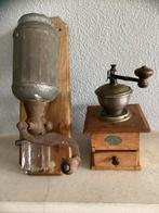 Koffiemolen (2) - hout, metaal, glas, Antiek en Kunst