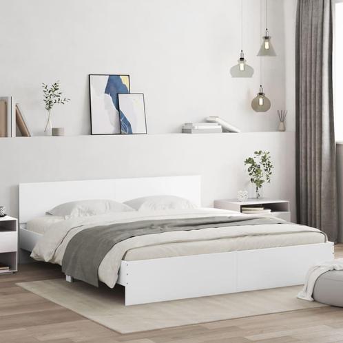 vidaXL Bedframe met hoofdeinde en LED wit 180x200 cm, Huis en Inrichting, Slaapkamer | Bedden, Nieuw, Verzenden
