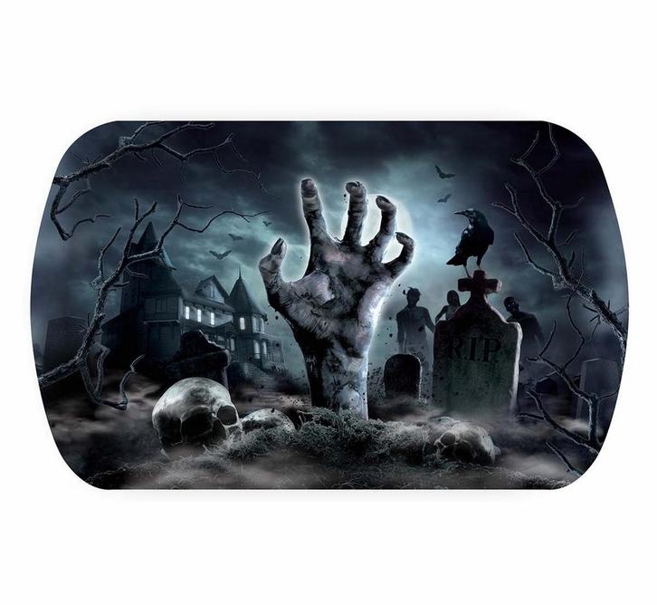 Halloween Dienblad Kerkhof 29cm, Hobby en Vrije tijd, Feestartikelen, Nieuw, Verzenden