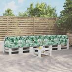 vidaXL Palletkussens 7 st bladpatroon stof, Huis en Inrichting, Woonaccessoires | Kussens, Verzenden, Nieuw