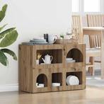 vidaXL Dressoir Artisan Eiken 80.5 x 35 x 59 cm Bewerkt hout, Huis en Inrichting, Verzenden, Nieuw