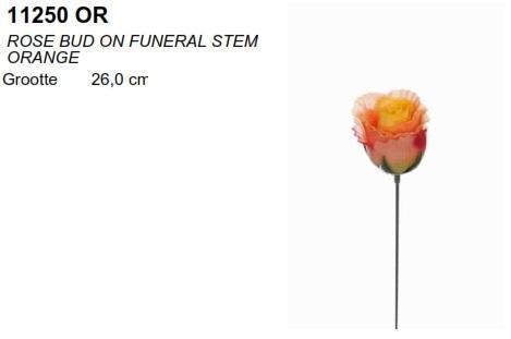 Rose bud roos in knop op draad orange, Maison & Meubles, Accessoires pour la Maison | Plantes & Fleurs artificielles