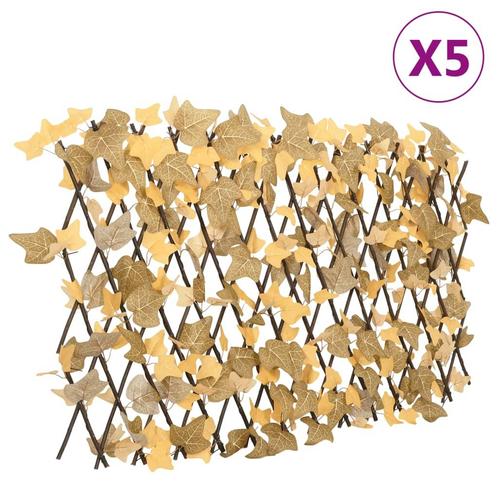vidaXL Kunstplant esdoornblad latwerk 5st uittrekbaar 180x60, Tuin en Terras, Tuinhekken en Hekwerk, Nieuw, Verzenden