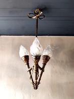 Kroonluchter - Hanglamp bestaande uit 3 fakkels - Brons,, Antiek en Kunst