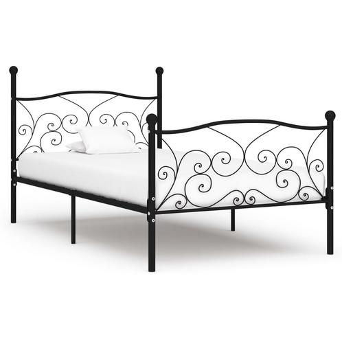 vidaXL Bedframe met lattenbodem metaal zwart 100x200 cm, Huis en Inrichting, Slaapkamer | Bedden, Nieuw, Verzenden