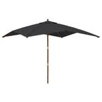 Houten Parasol Zwart 300x300 | OP = OP | Stijlvolle Schaduw, Tuin en Terras, Verzenden, Nieuw, 3 tot 4 meter, Stokparasol
