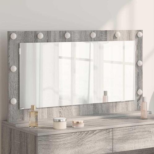 vidaXL Make-up Spiegel met LED Verlichting Grijs Sonoma, Huis en Inrichting, Woonaccessoires | Spiegels, Nieuw, Verzenden