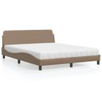 vidaXL Bed met matras kunstleer cappuccinokleurig 160x200 cm, Huis en Inrichting, Slaapkamer | Bedden, Verzenden, Nieuw