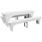 vidaXL Housses de table et bancs Extensibles 3 pcs Blanc, Verzenden, Neuf