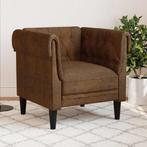 vidaXL Geruit Bruin Faux suede leer, Huis en Inrichting, Zetels | Zetels, Verzenden, Nieuw