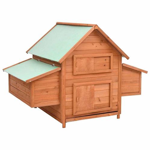 vidaXL Kippenhok 150x96x110 cm massief vurenhout, Dieren en Toebehoren, Knaagdieren en Konijnen | Hokken en Kooien, Nieuw, Verzenden