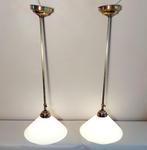 Plafondlamp met lampenkap - Opaline glas - Twee hangende