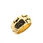 18 Krt. Gouden fantasie ring (gouden ring, geelgoud), Gebruikt, Overige kleuren, Ophalen of Verzenden, Kleiner dan 17