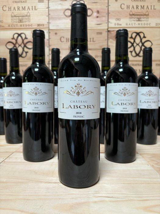 2018 Château Labory - Canon-Fronsac - 12 Flessen (0.75, Verzamelen, Wijnen