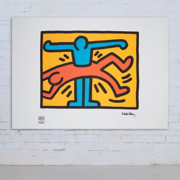 Keith Haring – Offset Lithografie, 50×70 cm, Gecertificeerd, Antiquités & Art, Art | Lithographies & Sérigraphies
