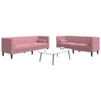 vidaXL 2-delige Loungeset Chesterfield met bolsters fluweel, Verzenden, Nieuw
