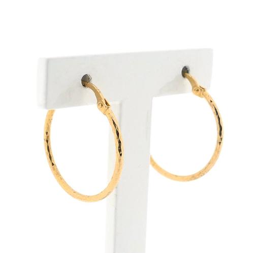 Vintage gouden oorringen | Ø 23,5 mm (oorstekers, oorbellen, Handtassen en Accessoires, Oorbellen, Overige kleuren, Gebruikt, Goud