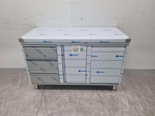 RVS Werkkast Kast Werktafel, klapdeur, 3 laden en afvalbak, Zakelijke goederen, Horeca | Meubilair en Inrichting, Ophalen of Verzenden