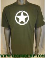 T-shirt groen met kleine witte  ster (T-shirts, Kleding), Vêtements | Hommes, T-shirts, Verzenden