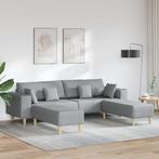 vidaXL Stoffen Sofa met kussen Lichtgrijs 208 cm Stof, Huis en Inrichting, Zetels | Zetels, Verzenden, Nieuw