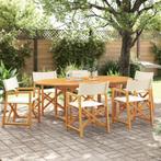 vidaXL Tuinstoelen 6 st inklapbaar stof crèmewit, Tuin en Terras, Verzenden, Nieuw