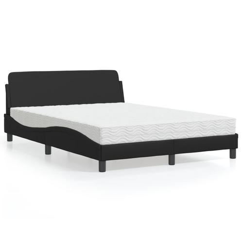 vidaXL Bed met matras kunstleer zwart 120x200 cm, Maison & Meubles, Chambre à coucher | Lits, Envoi