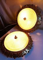 Plafondlamp (2) - Kroon verguld, Ø35 cm - Koperlegering en, Antiek en Kunst