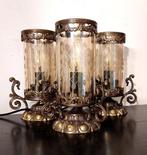 Tafellamp (3) - Messing, Gezeefdrukt rookglas in Venetiaanse, Antiek en Kunst, Curiosa en Brocante