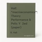 Hall: *macroeconomics*: Theory Performance & Polic Y  2ed, Boeken, Verzenden, Gelezen, R. Hall