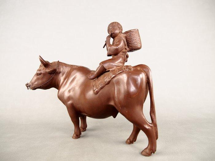 koper gieten - Hidemine  - Zeer mooi Ushidouji  - Shwa, Antiek en Kunst, Antiek | Overige Antiek